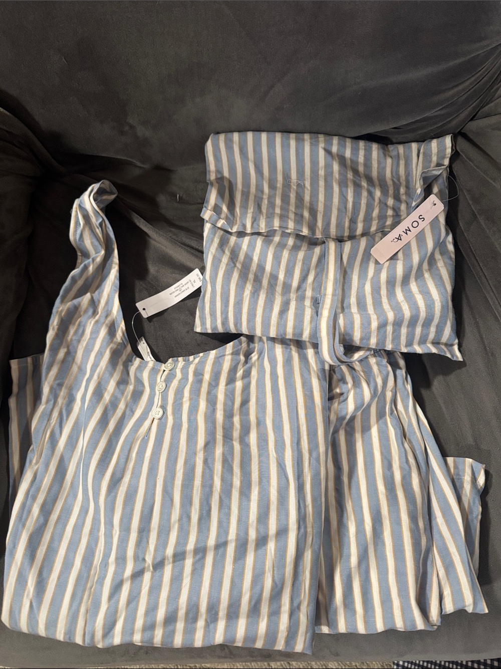 Soma Blue and White Striped Sleep Set
